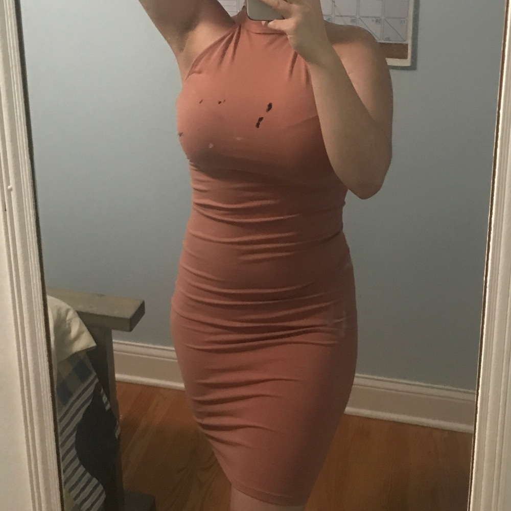 pink halter top dress